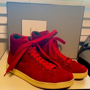 Tom Ford Red Velvet Russell High Top (8.5)
